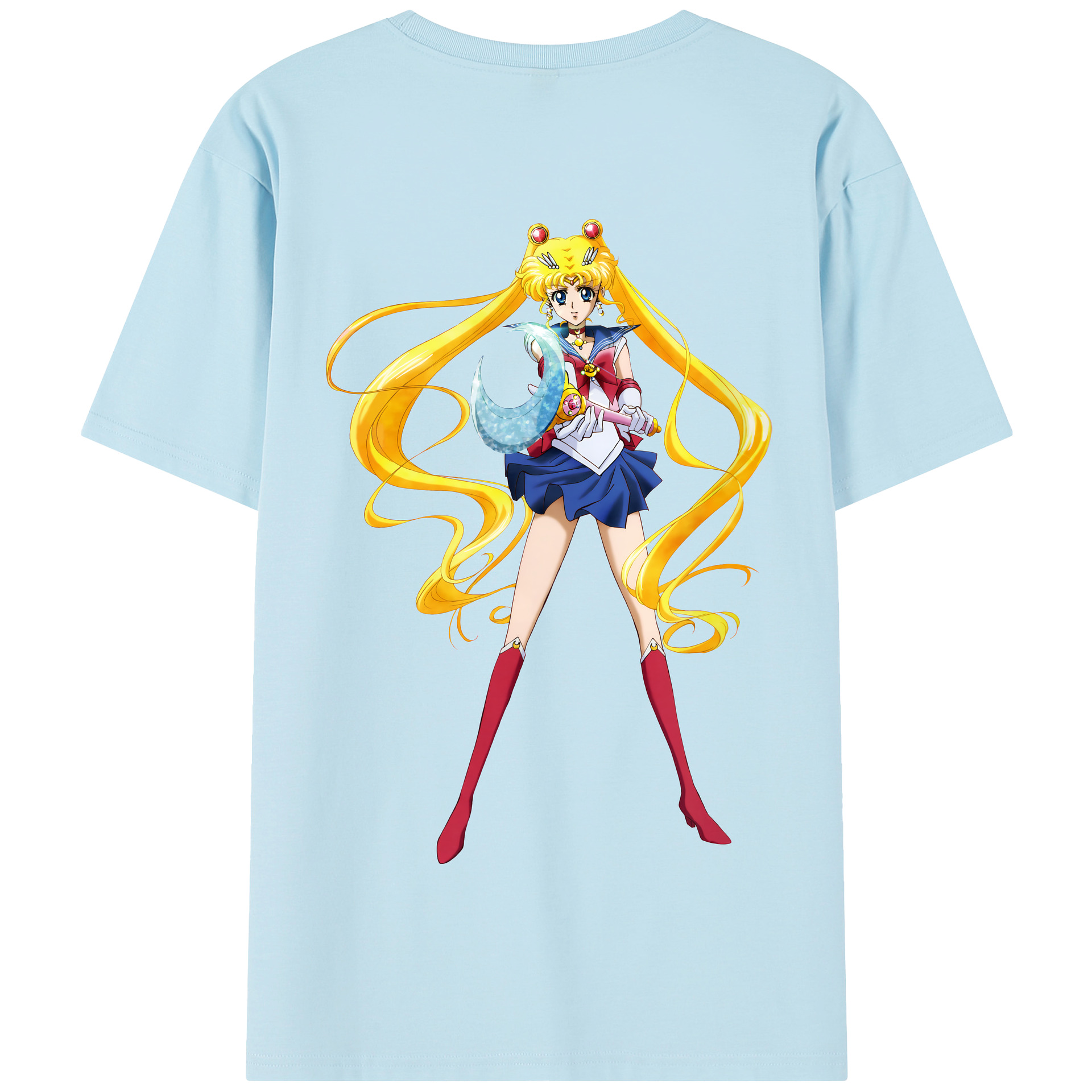 （画像用） 美少女戦士セーラームーン 月野 うさぎ つきの うさぎ Sailor Moon Tsukino Usagi 綿100％半袖Tシャツ（背面プリント）